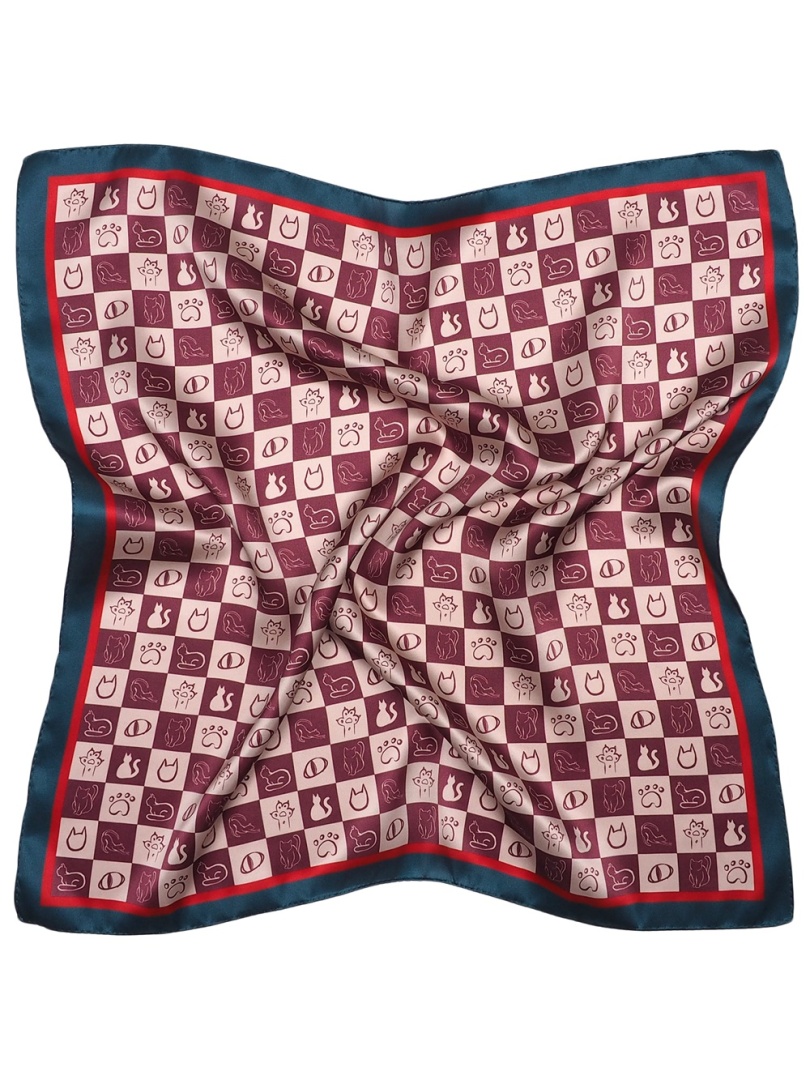 AD7-083 Jedwabna apaszka w koty 68x68cm